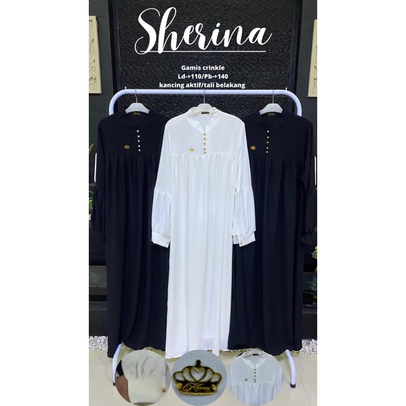 Jual gamis bahan cringkel merk sherina khusus hitam , putih | Shopee ...