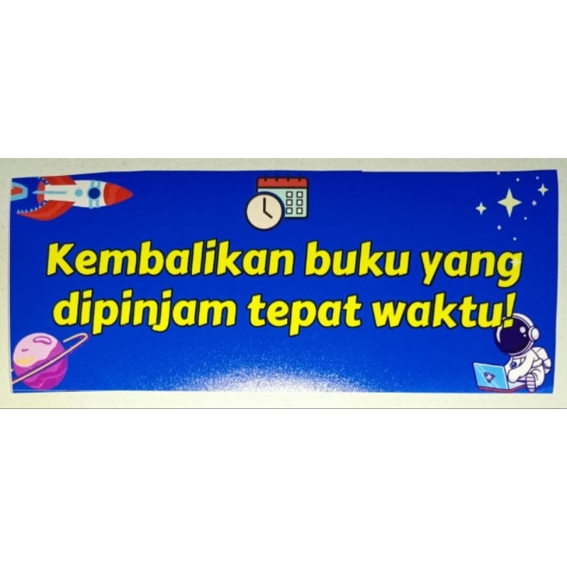 Jual stiker/sticker tema perpustakaan literasi afirmasi 10x25 cm