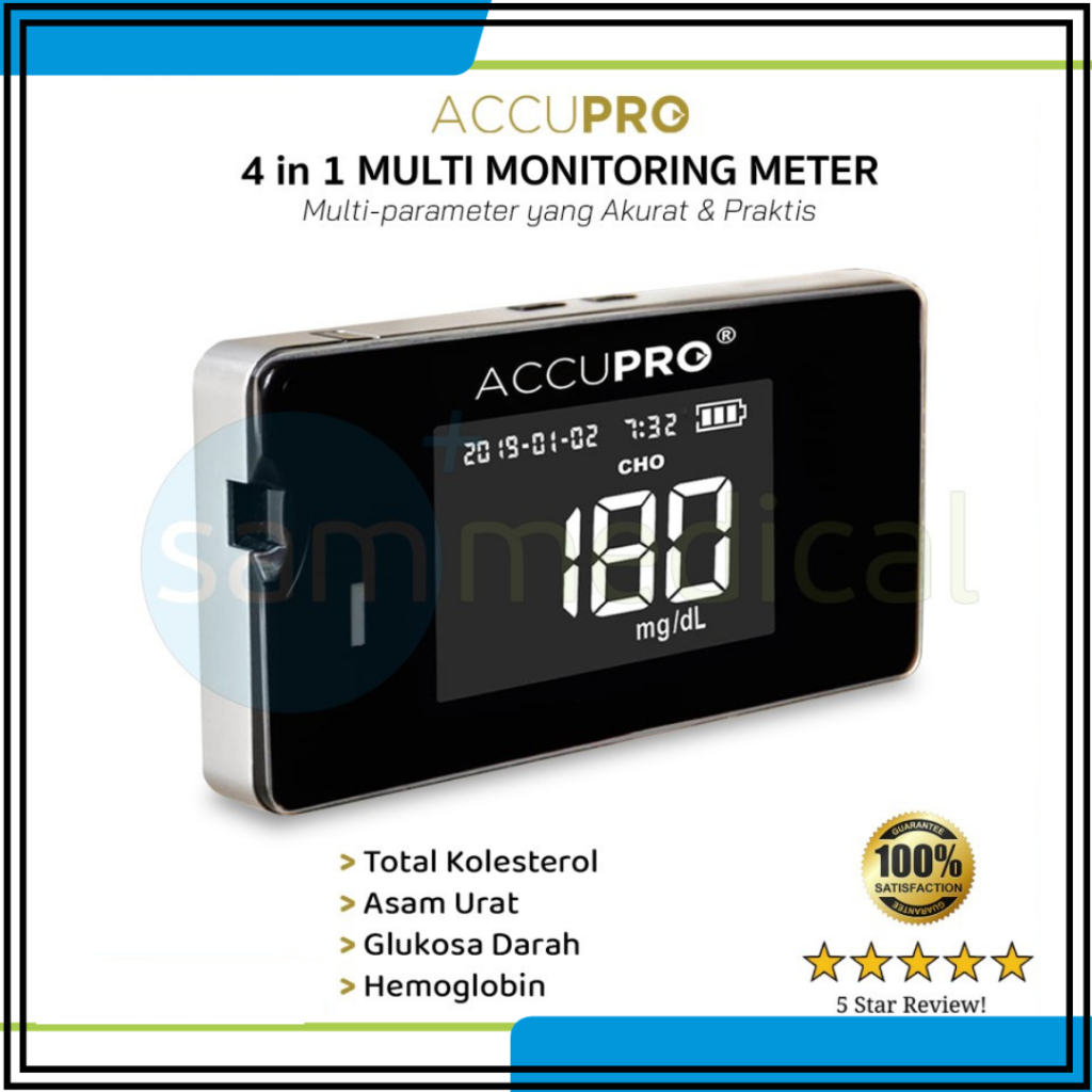 Jual Accupro Multicheck In Cek Gula Cholesterol Asam Urat Dan Hemoglobin Meter Strip