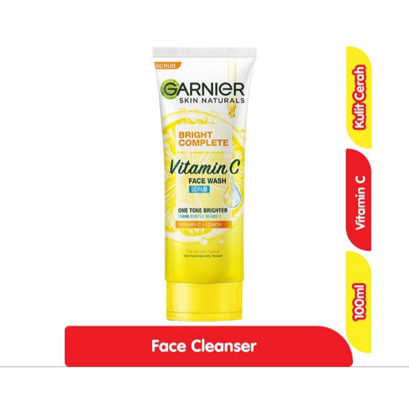 Jual GARNIER Bright complete Vitamin C Face Wash Scrub 100ml Shopee