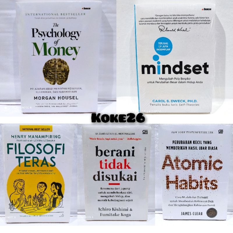 Jual Paket Isi 5 Buku Motivasi Mindset Atomic Habits The Psychology