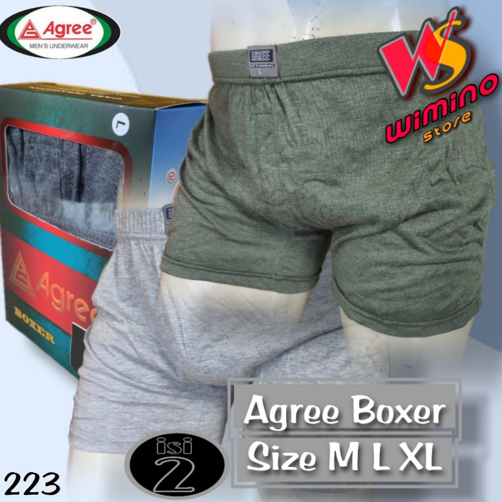 Jual W223D - (HARGA PER 1 BOX ISI 2 PCS) CELANA DALAM BOXER KOLOR PRIA ...