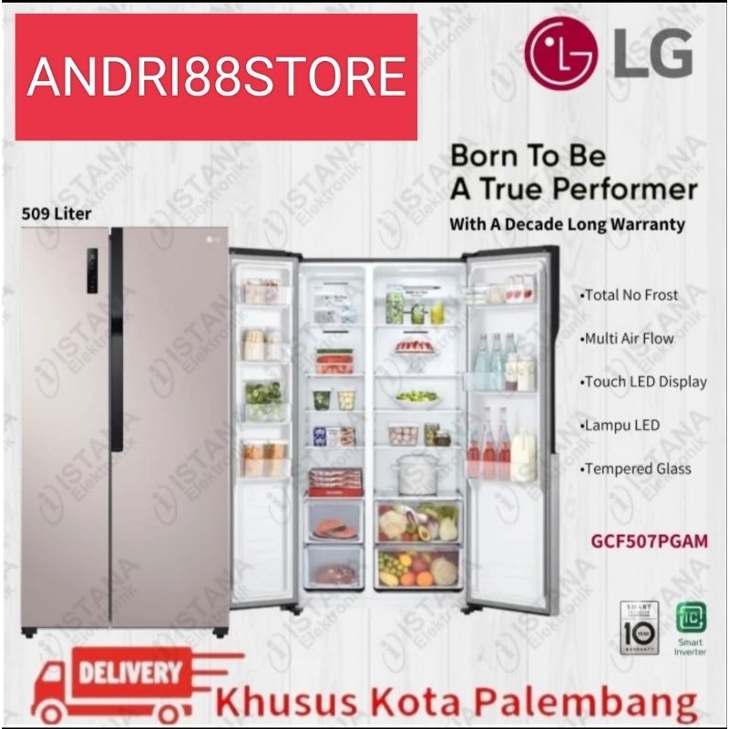 Jual Lg Kulkas Side By Side Pintu Liter Smart Inverter Gcf Pgam