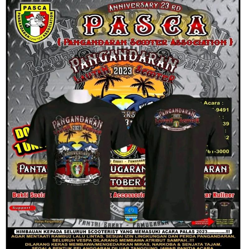 Jual Baju Palas Pangandaran Lautan Scooter 7-8 Oktober 2023 / Kaos ...