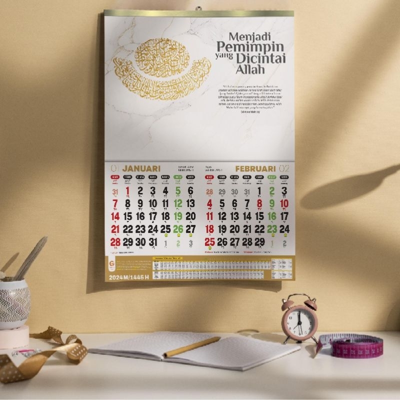 Jual gip - Kalender Dinding Islam - Kalender Muslim Kaligrafi 2024 / 
