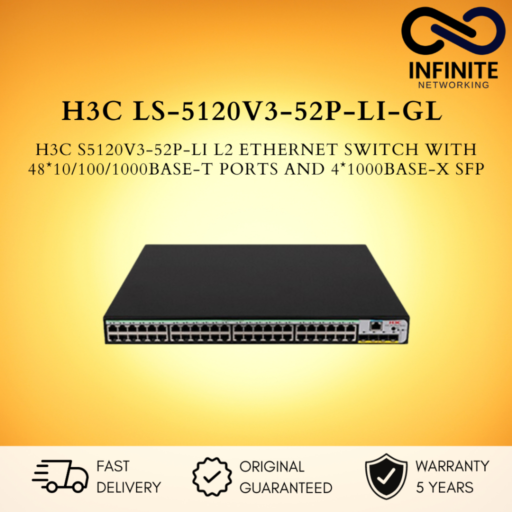 Jual H3C LS-5120V3-52P-LI-GL 48 Port+4 SFP Gigabit Ethernet Switch ...