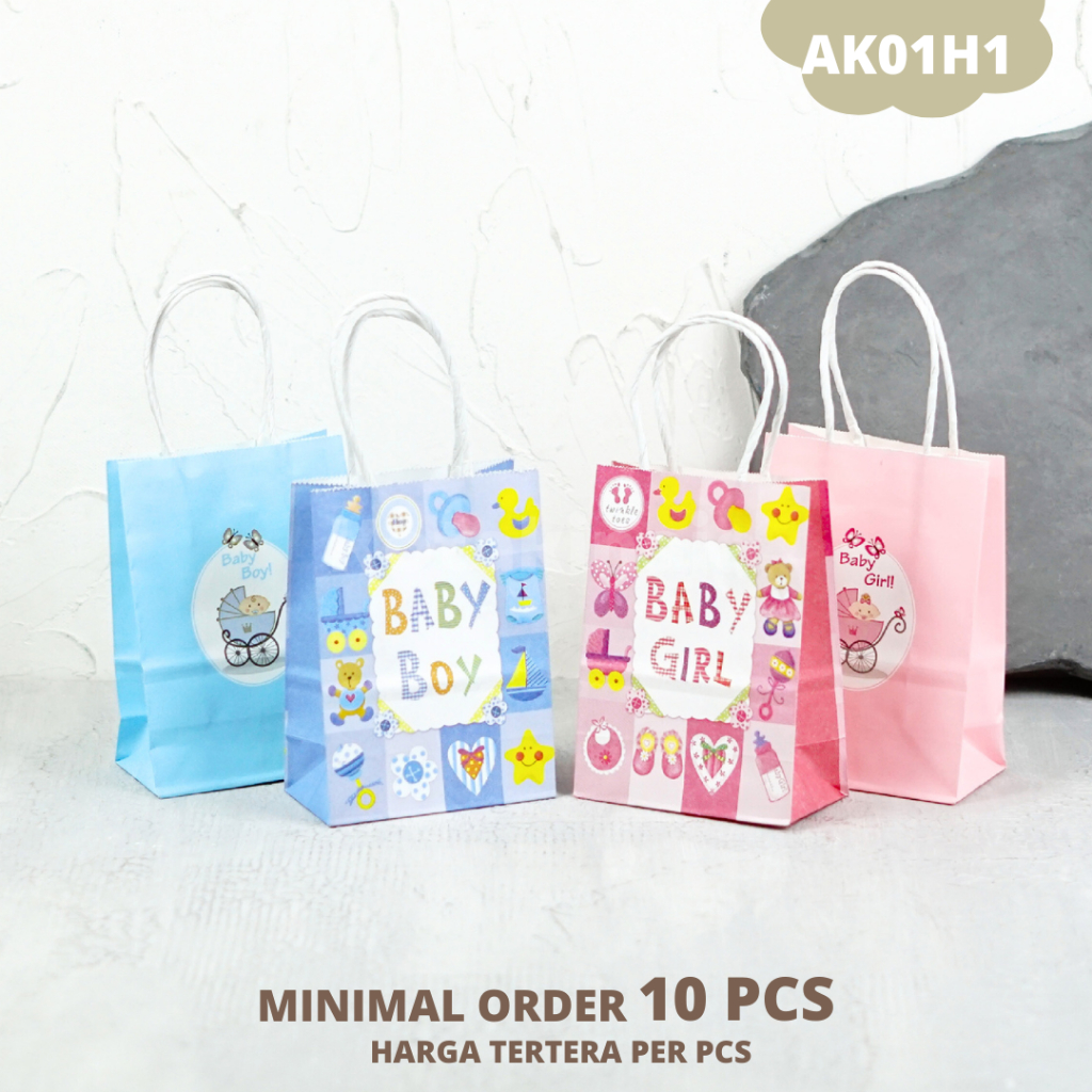 Jual Paper Bag Baby Boy / Paper Bag Baby Girl / Goodiebag Baby Boy / Goodiebag Baby Girl I