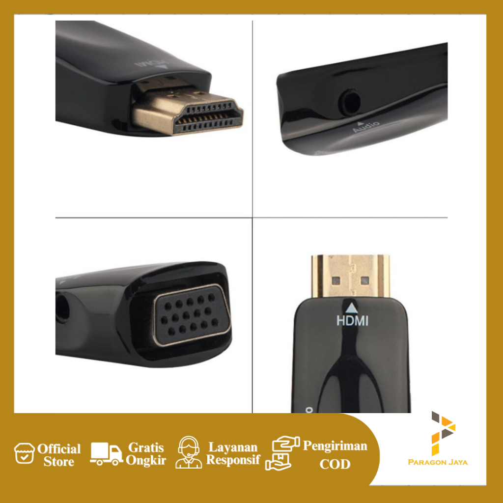 Jual Converter HDMI to VGA with Port Audio - Full HD 1080p | Shopee ...