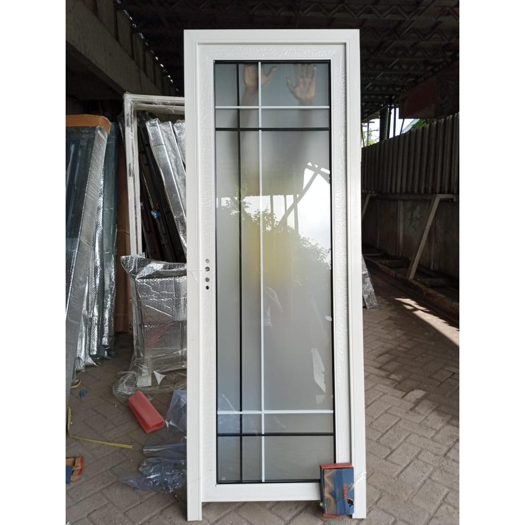 Jual Set Pintu Kamar Mandi / Pintu Toilet Aluminium (L2301) / Full kaca
