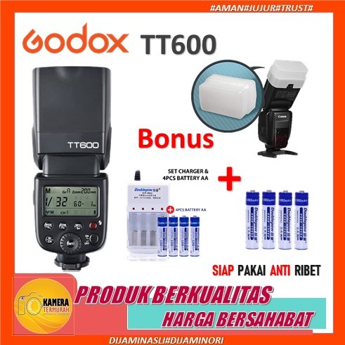 Jual Speedlite Flash Godox TT600 TT 600 Universal + Trigger Godox Canon ...