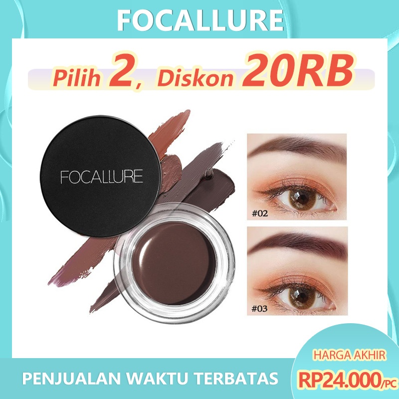 Jual Focallure Waterproof Eyebrow Gel Eyeliner Eyebrow Cream Pensil Alis Sikat Alis Tahan Air 4392