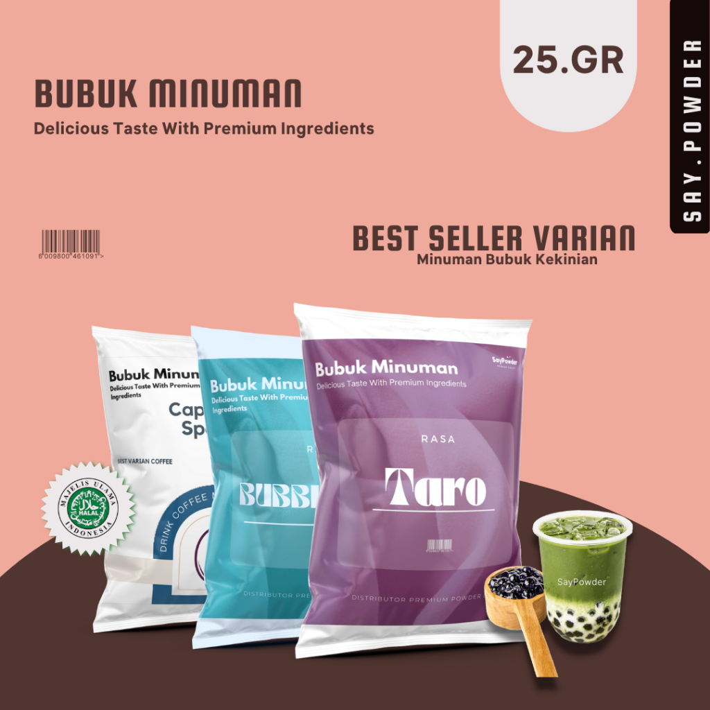 Jual Minuman Bubuk Sachet 25 Gr Halal Es Boba Drink Premium Aneka Rasa Instan Serbuk Minuman 7850