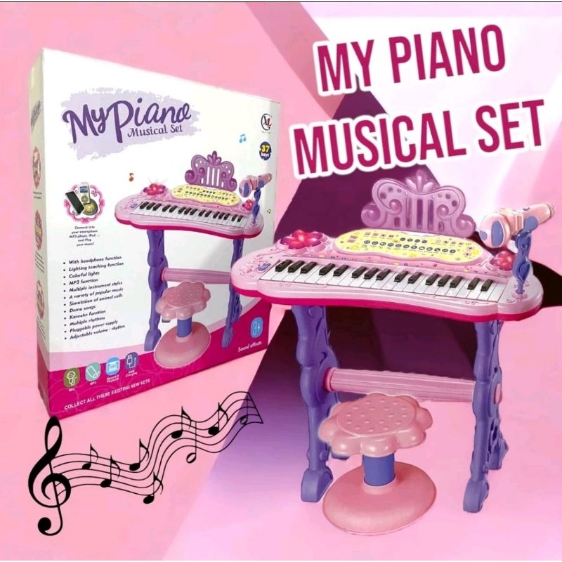 Jual Mainan anak my piano musical set 37 keys with mp3 function and