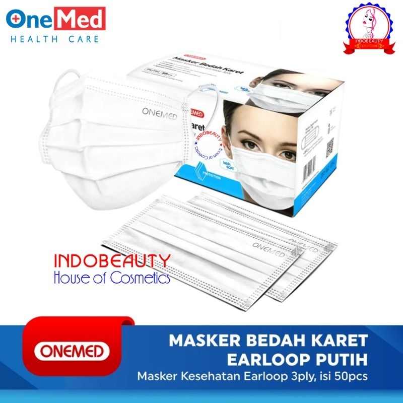 Jual ONEMED Medical Face Mask Masker Karet Medis Bedah 3 Ply Earloop ...