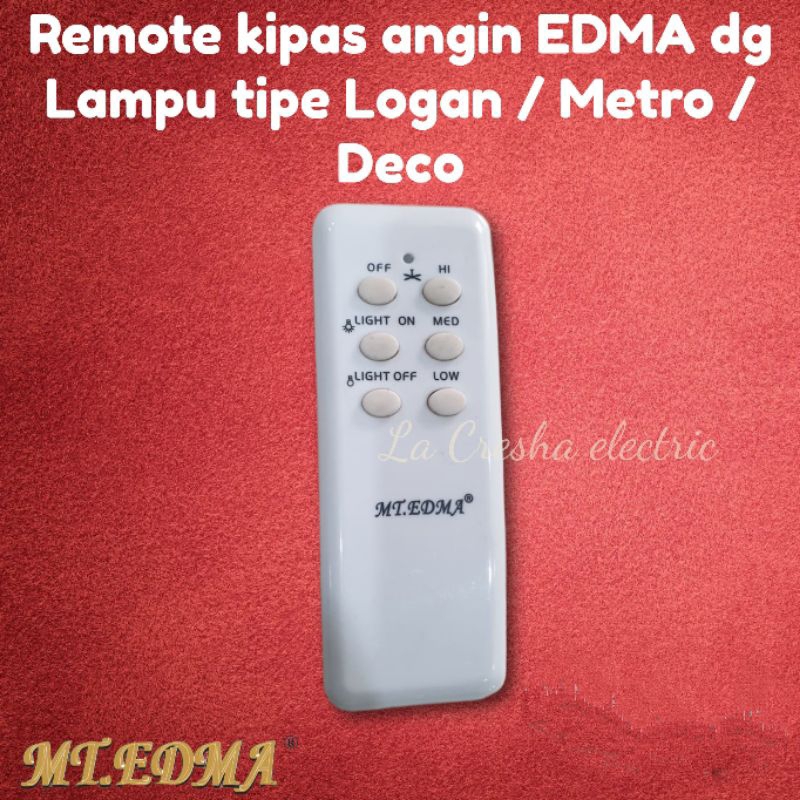 Jual REMOTE KIPAS ANGIN EDMA TIPE METRO / DECO / LOGAN | Shopee Indonesia