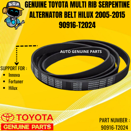 Jual GENUINE TOYOTA MULTI RIB SERPENTINE ALTERNATOR BELT HILUX 20052015 P/N 90916T2024