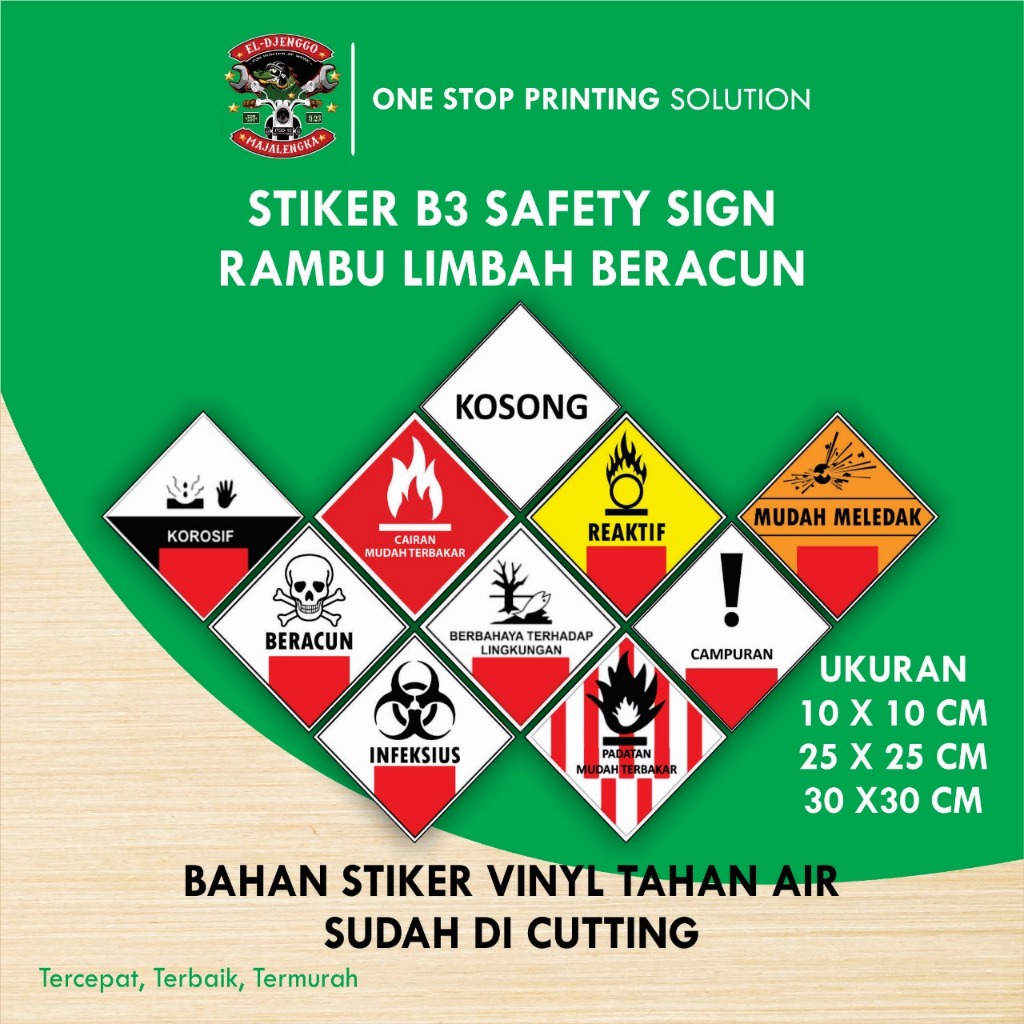 Jual Stiker B3 Safety Sign Rambu Limbah Beracun Shopee Indonesia