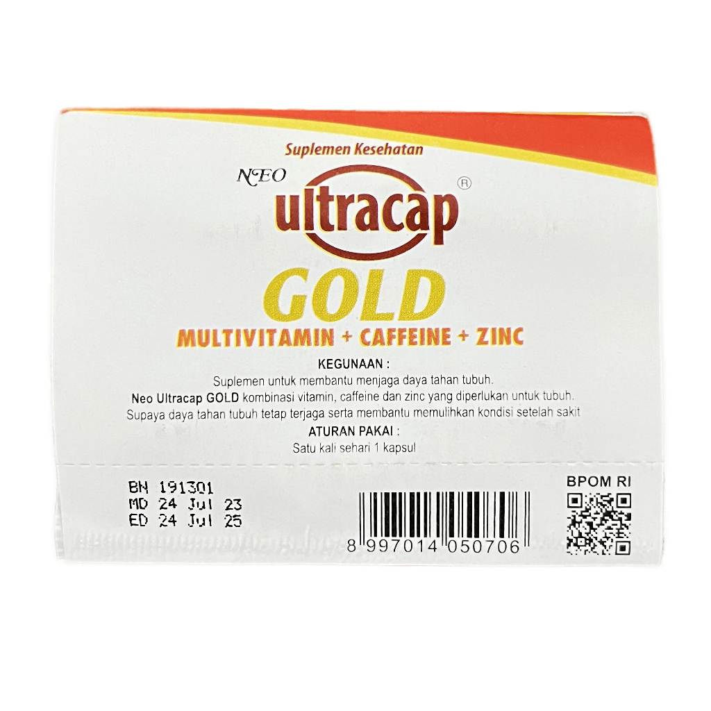 Jual ULTRACAP GOLD Suplemen Multivitamin C E & B Kompleks Disertai Zinc ...