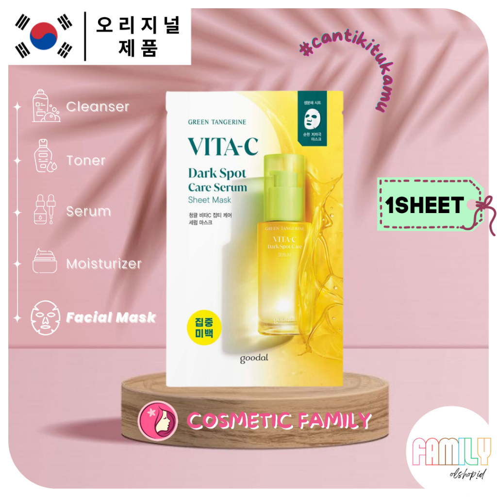 Jual Goodal Green Tangerine Vita C Dark Spot Care Serum Sheet Mask Shopee Indonesia