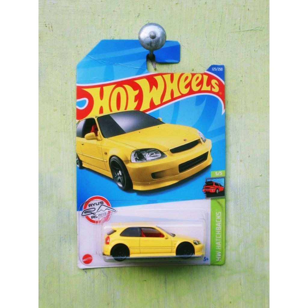 Jual hotwheels 99 honda civic type r ek9 yellow kuning hw reguler card
