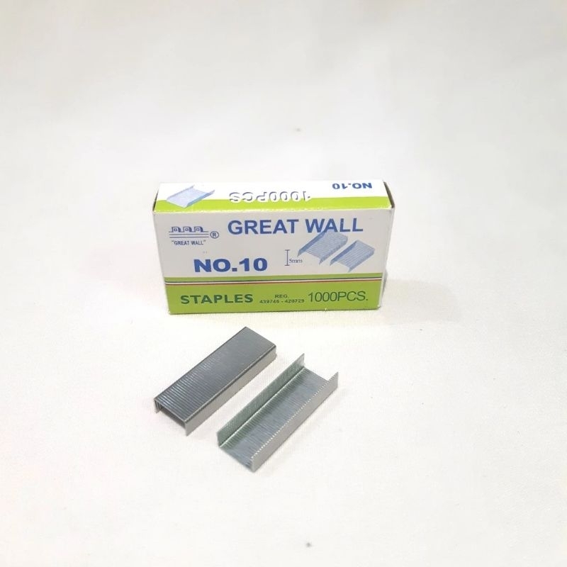 Jual [1 BOX ISI 10] ISI STAPLES GREAT WALL NO.10 KECIL - REFILL STAPLES ...