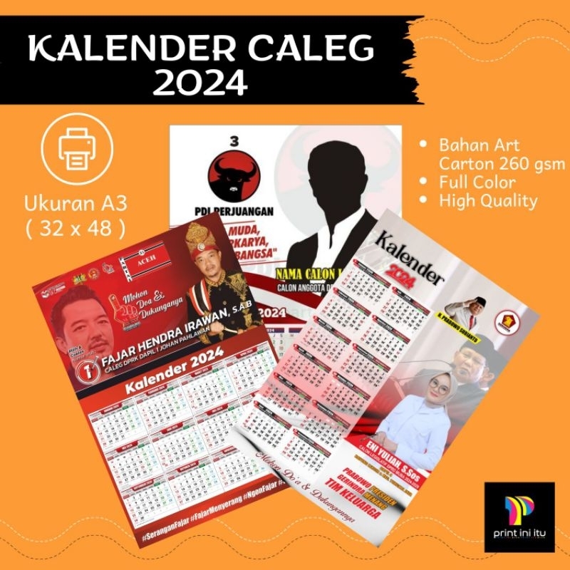 Jual Kalender Caleg Kalender Pemilu 2024 Express Murah 1 Hari Jadi