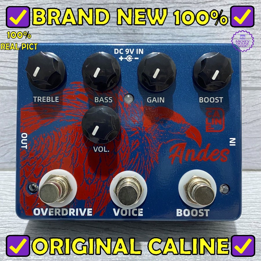 Pédale D'effet Caline DCP-11 Andes - Overdrive + Boost/Compresseur - Double Fonction Pour Guitare électrique, Boîtier Métal - 12