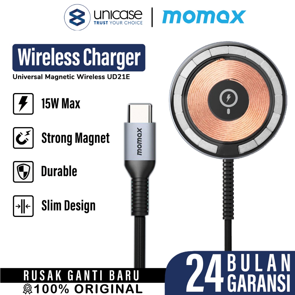 Jual Magnetic Wireless Charger Pad USB C Momax MagSafe 15W Fast ...