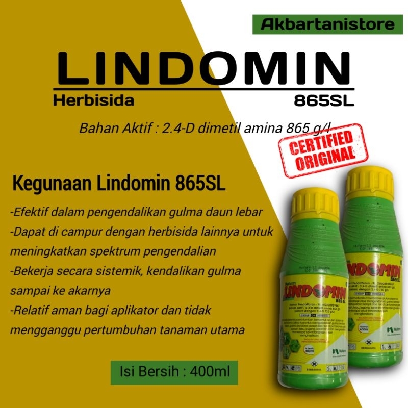 Jual Herbisida Lindomin 865sl 400ml Pembasmi Gulma Rumput Liar Pada