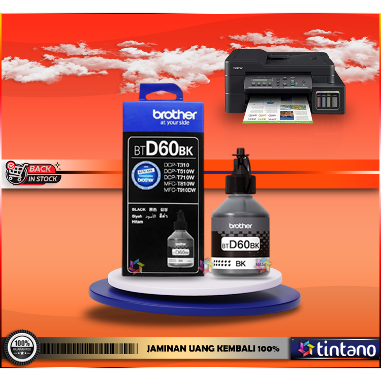 Jual Tinta printer BROTHER D60BK BLACK DCP T710W DCP T300 DCP-T310 ...