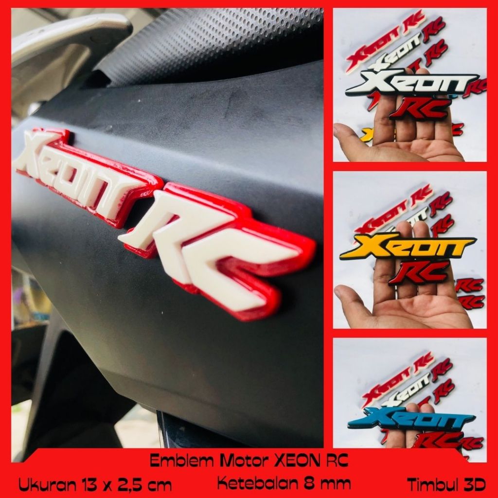 Jual EMBLEM MOTOR XEON RC AKSESORIS MOTOR YAMAHA TIMBUL 3 DIMENSI ...