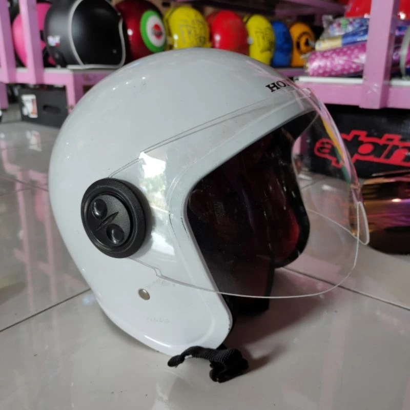 Visor Half Face Honda Stylish Putih