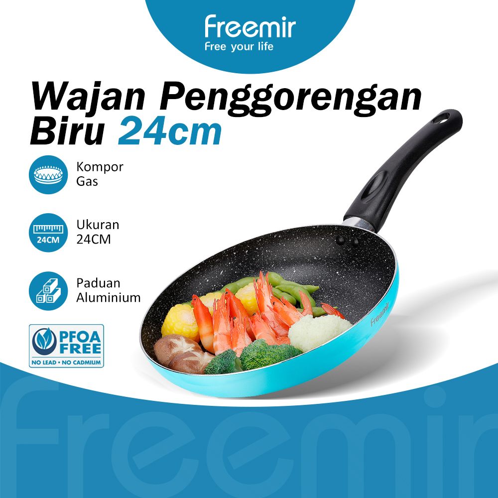 Jual Live Freemir Wajan Biru Cm Anti Lengket Frying Pan Wajan Penggorengan Alumunium Lapisan