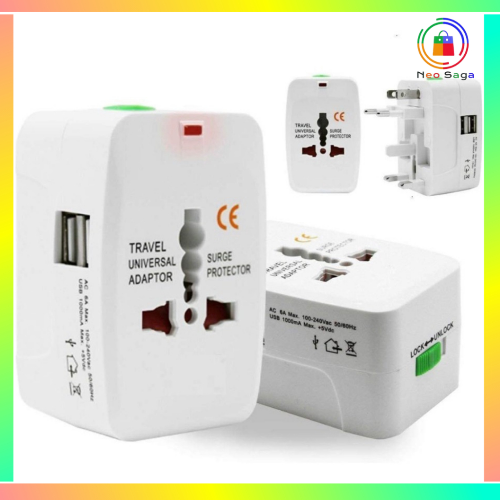 Jual Stop Kontak Universal Travel Adaptor USB Charger Adapter Colokan ...