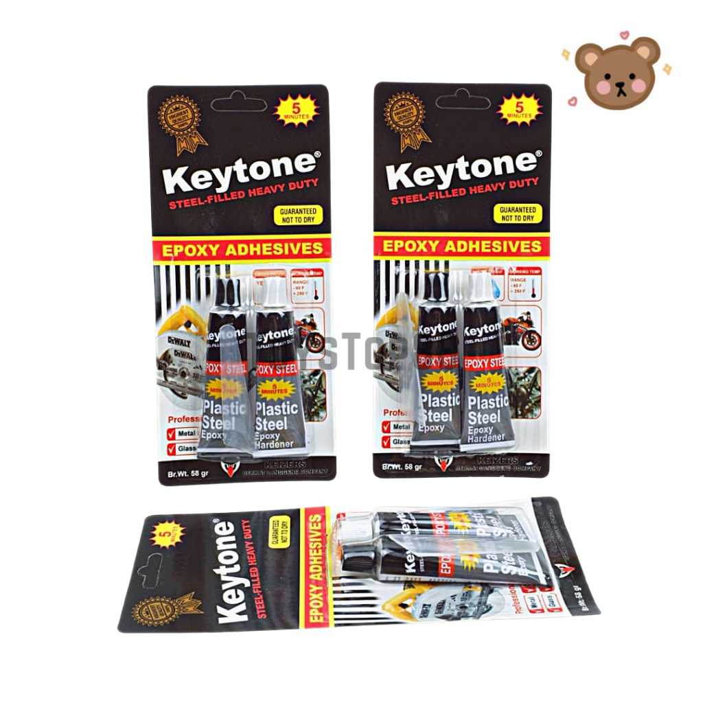 Jual Lem Besi Campur Keytone 5 Menit Kering 48 gram / Lem Epoxy