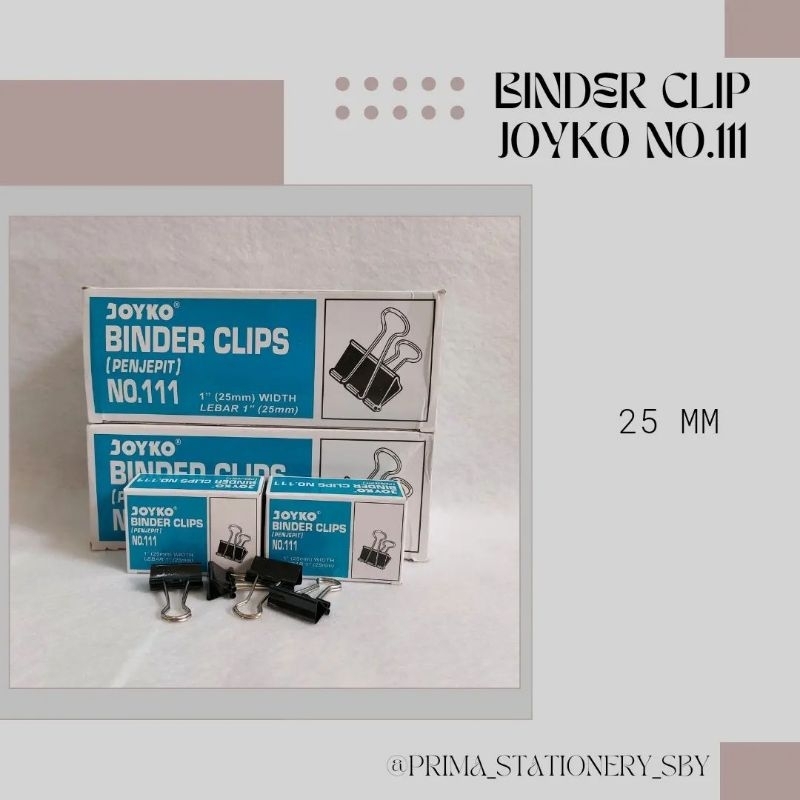 Jual Binder Clip/Penjepit Kertas Joyko No. 111 Shopee Indonesia