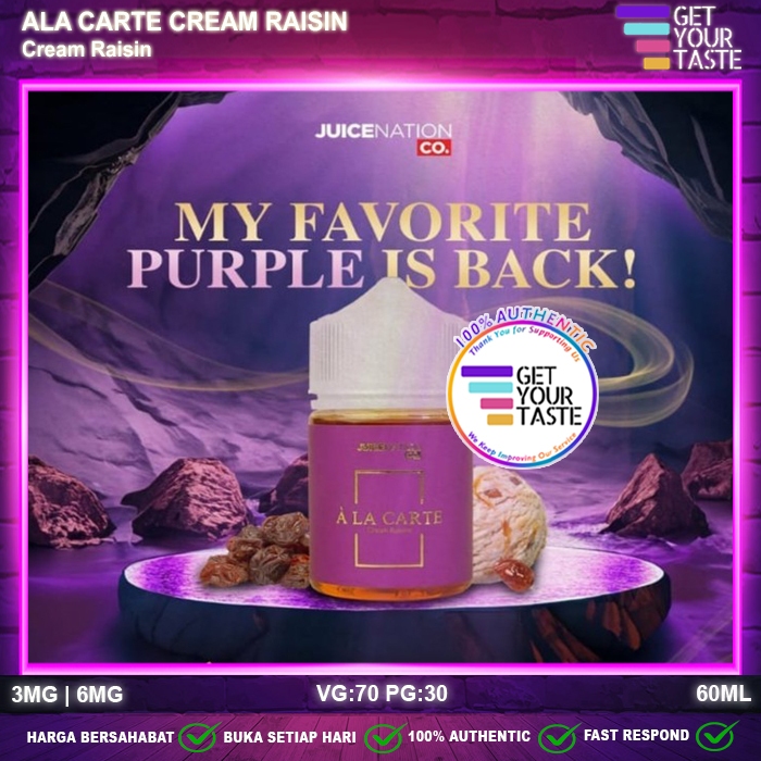 Jual Liquid A La Carte Cream Raisin 60ML Ala Carte by Juicenation ...