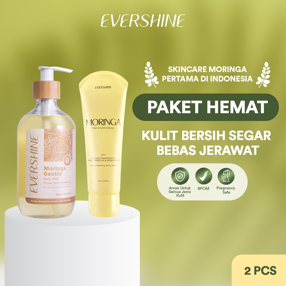Jual Evershine PAKET HEMAT EVERSHINE MORINGA Face Wash Herbal untuk
