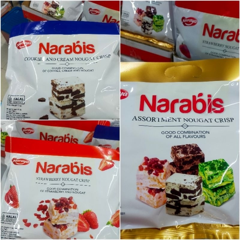Jual NARAYA Narabis Biskuit Nougat Crispy Aneka Rasa, Cookies &amp; Cream ...