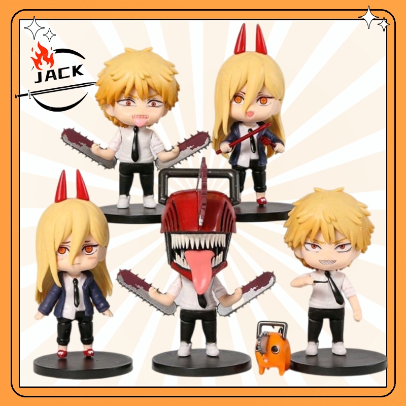 Chainsaw Man Schlüsselbund Set - Denji Makima Anime Figuren & Aufkleber