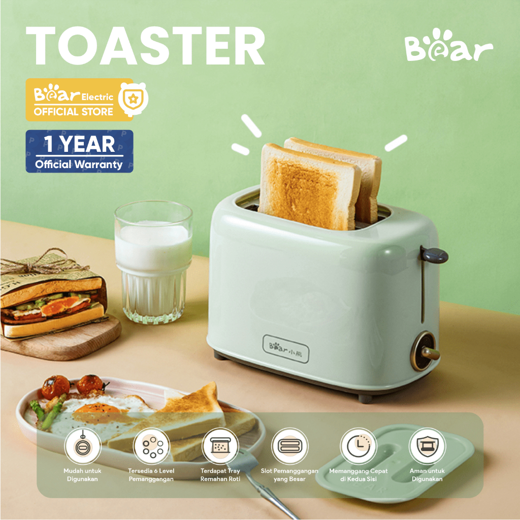 Jual BEAR - Toaster Bread / DSL-C02W1 - Pemanggang Roti 2 Sisi | Shopee ...