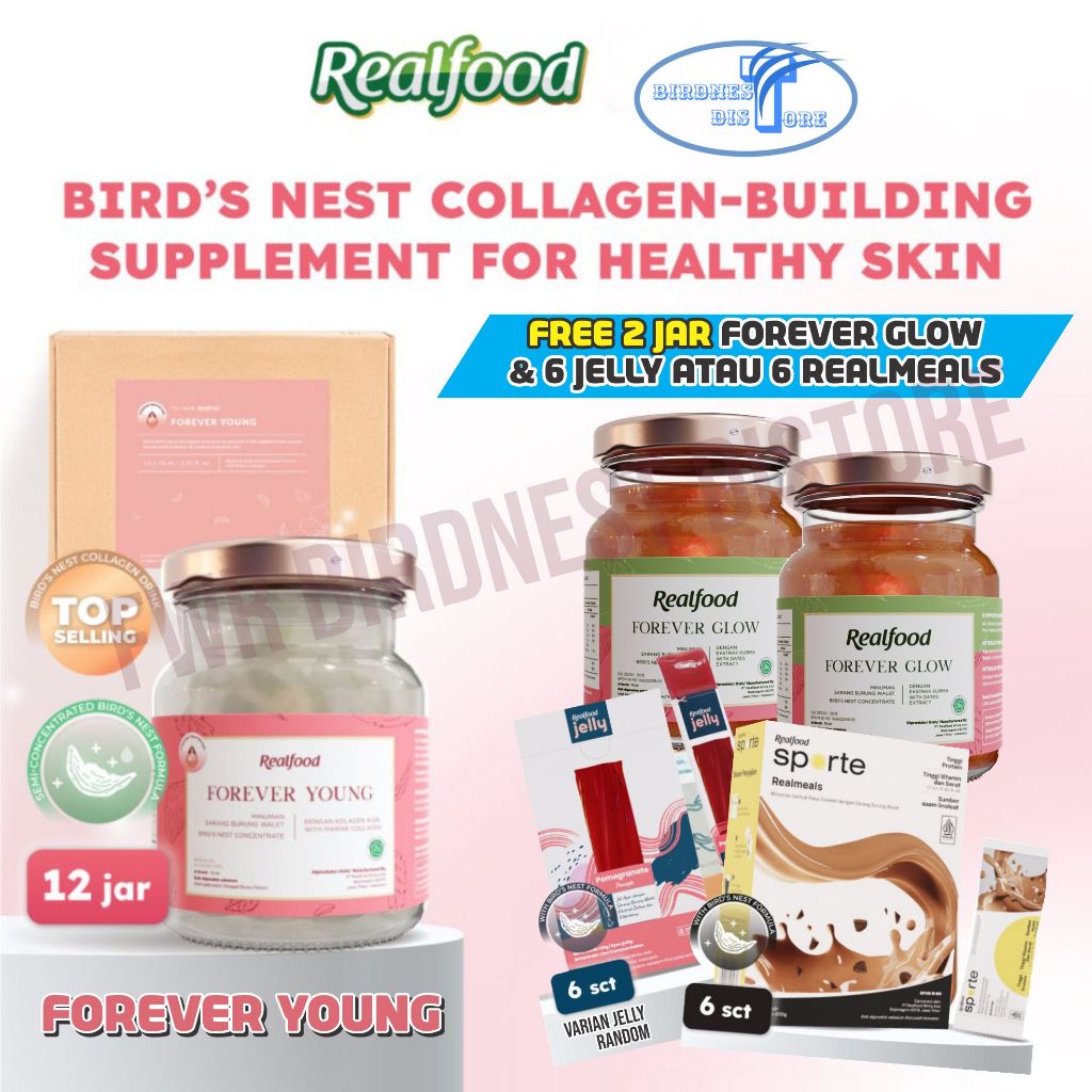 Jual Realfood Forever Young 12 Jar Bird Nest Collagen Drink Sarang