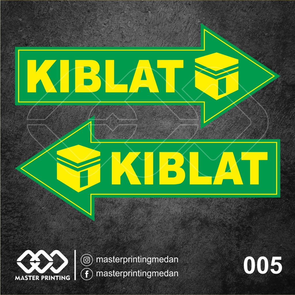 Jual 005 - Stiker Arah Kiblat, Sticker Vinyl, Premium, Tahan Air ...