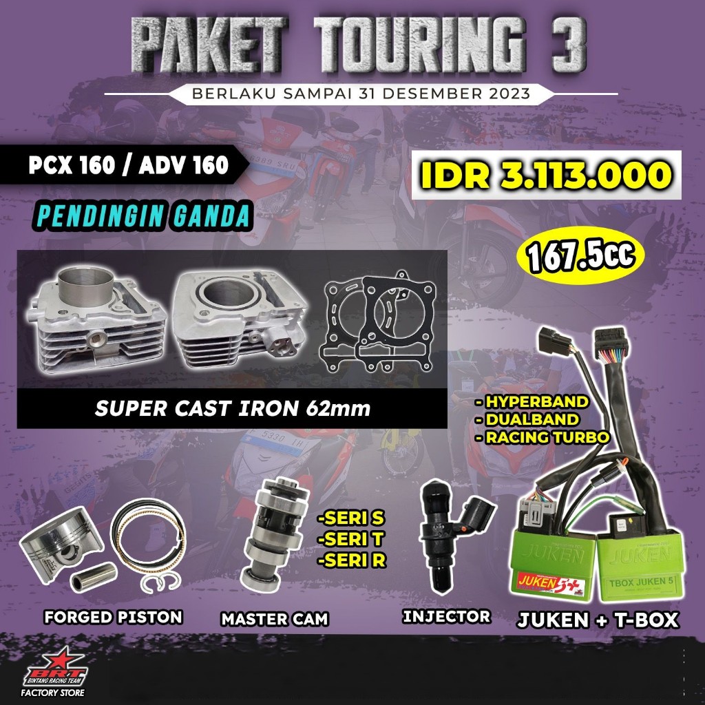 Jual Paket Bore Up Vario Pcx Adv Blok Cast Iron Piston Master Cam Injector