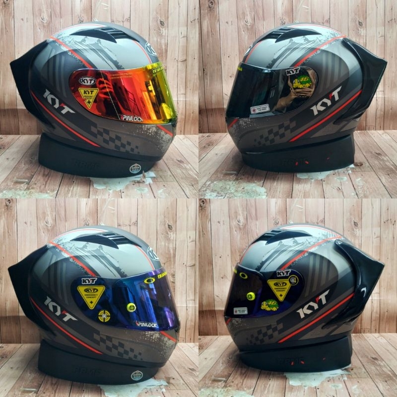 Jual HELM KYT R10 4 GUNMETAL VISOR IRIDIUM I SPOILER 3D BIG I KYT FULL