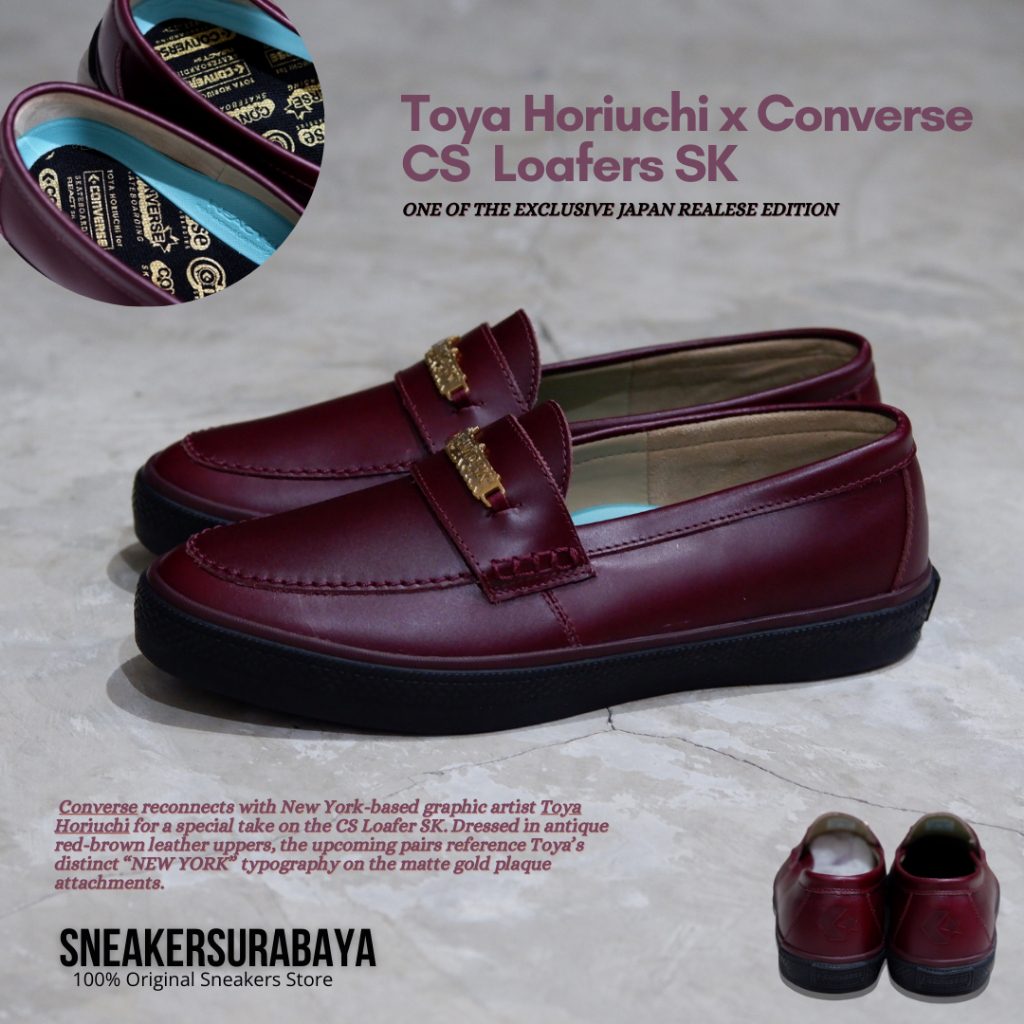 Jual TOYA HORIUCHI X CONVERSE CS LOAFER SK RED BROWN Jual TOYA HORIUCHI X CONVERSE CS LOAFER SK RED BROWN