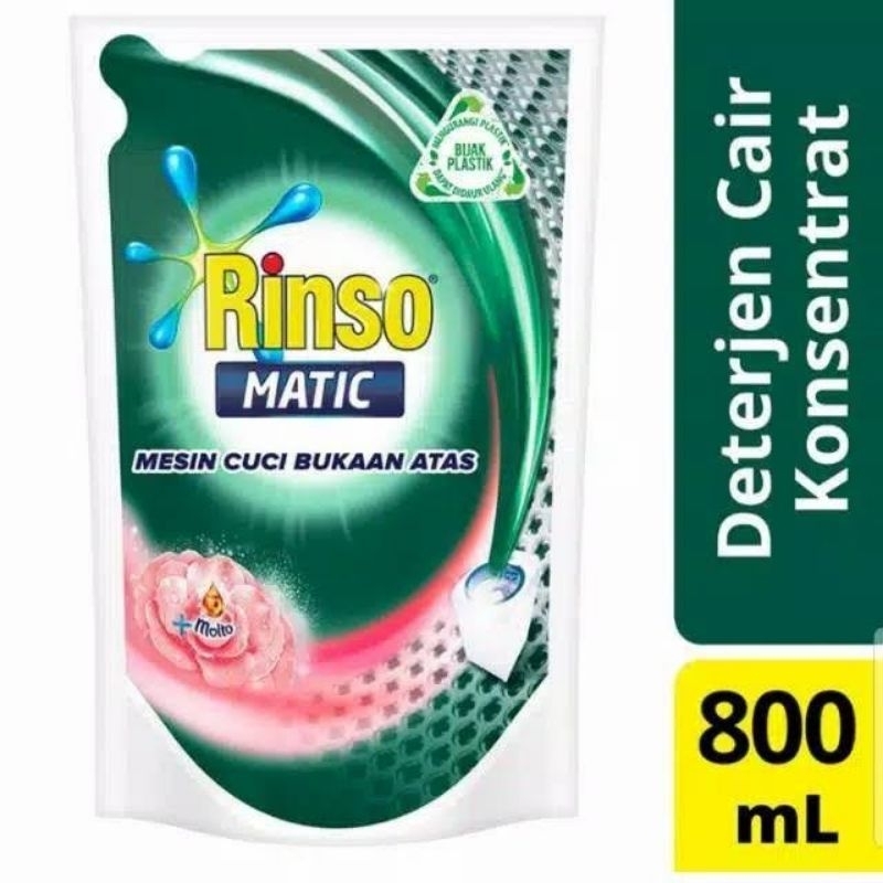 Jual RINSO MATIC LIQUID DETERJEN KOSENTRAT 800 ML | Shopee Indonesia