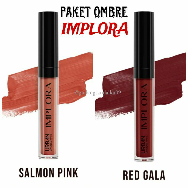 Jual Paket Ombre Lips Implora Salmon Pink dan Red Gala Ombrelips ...