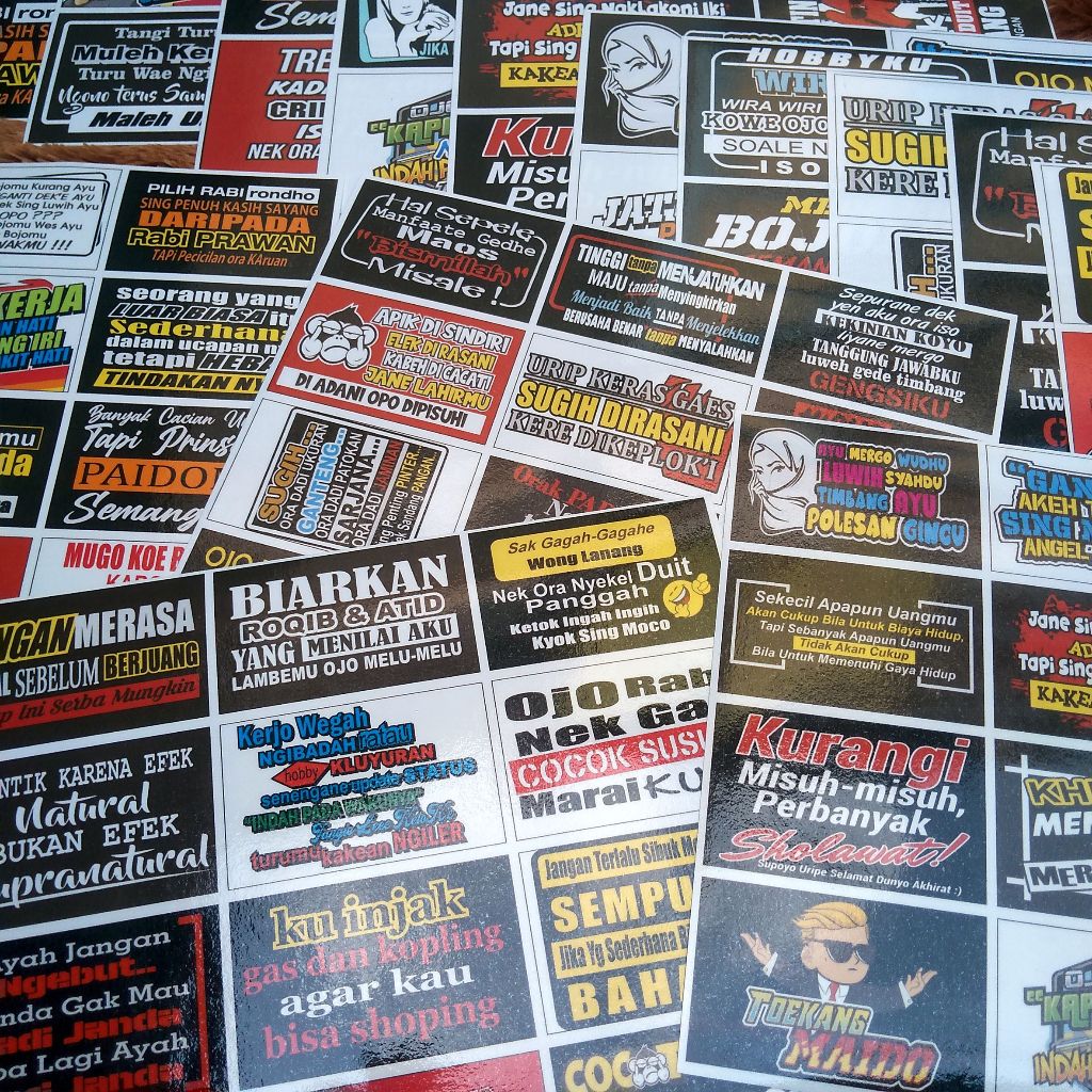 Jual Stiker Kata Kata Keren Jawa Nyindir Untuk Motor Helm Laptop Hp ...