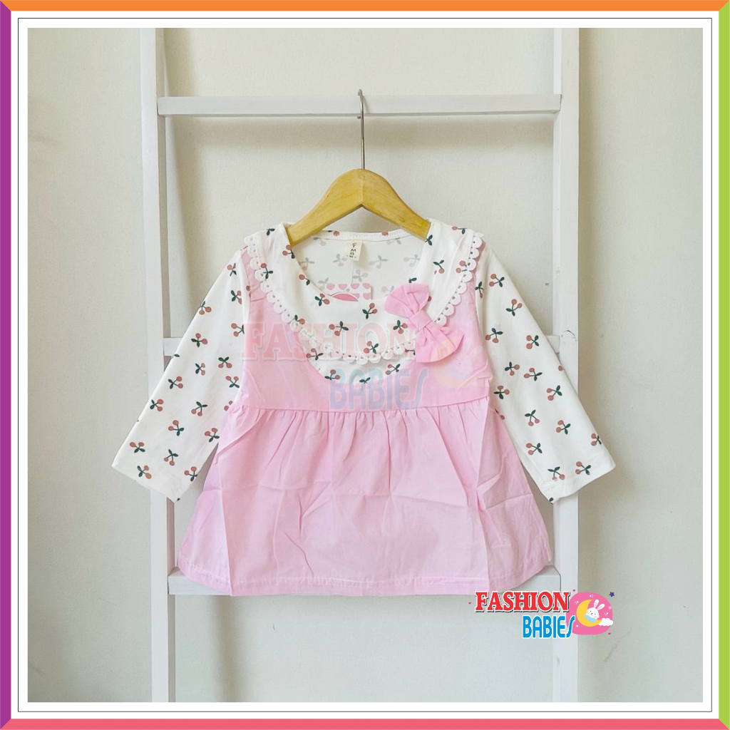 Jual SW DRESS PASTEL IMPORT KOREA ROK BAYI PEREMPUAN LENGAN